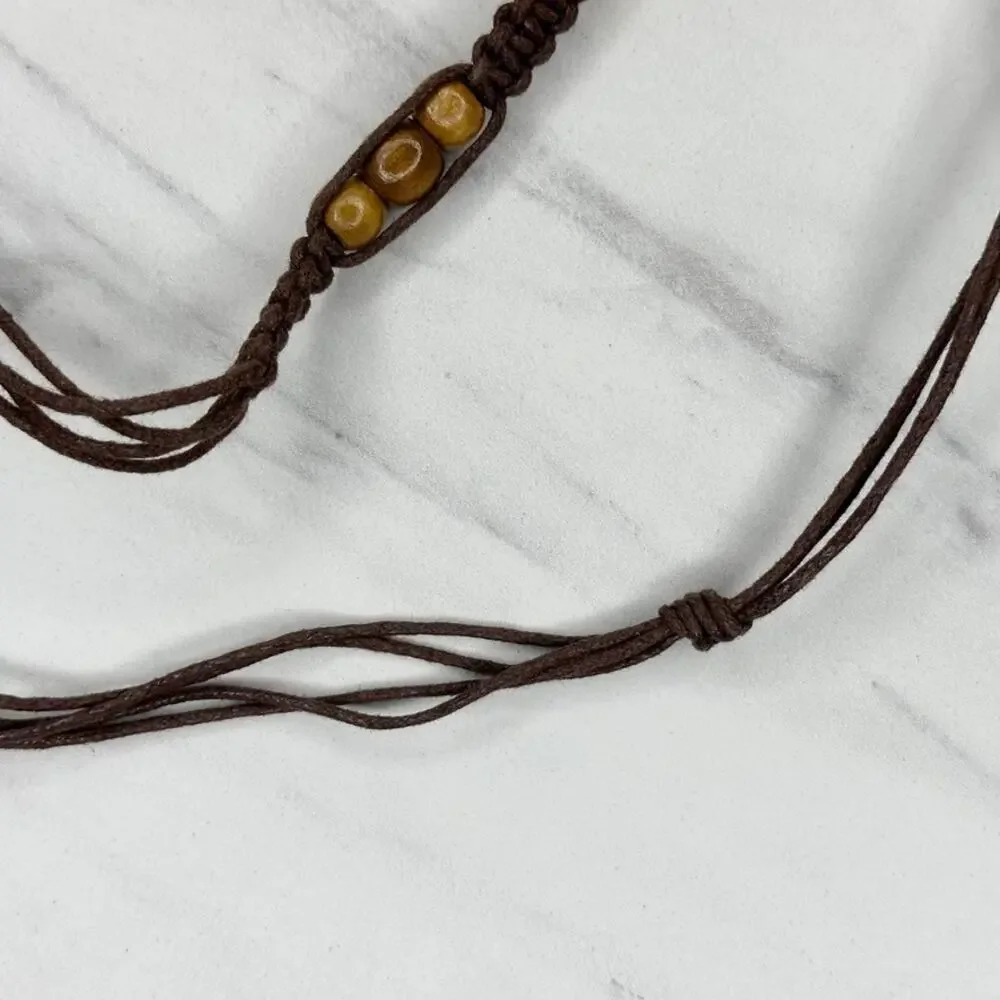 Wood Beaded Swirled Disc Tie Belt Large (L) ✨